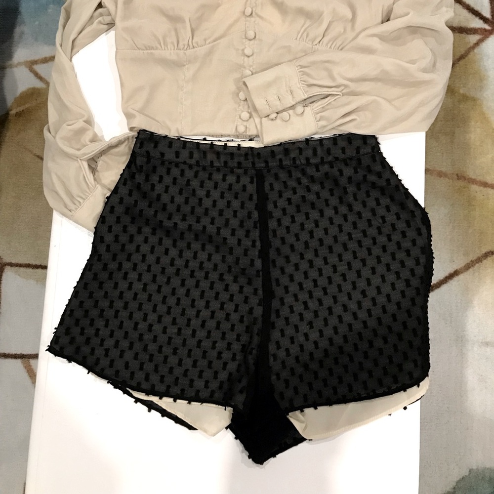 Wildfox Black Textured High-Waist Women’s Shorts